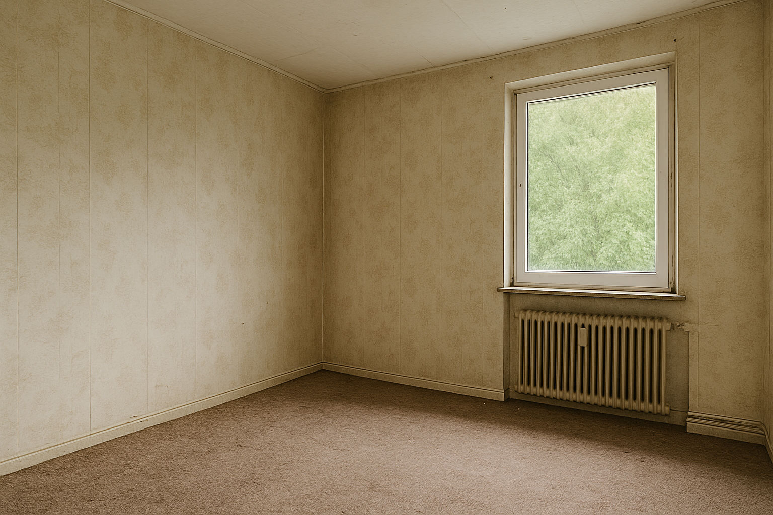 Wohnzimmer vor der Malerarbeiten